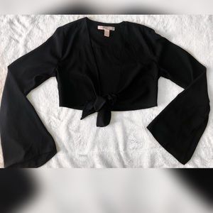 Crop bell sleeve top